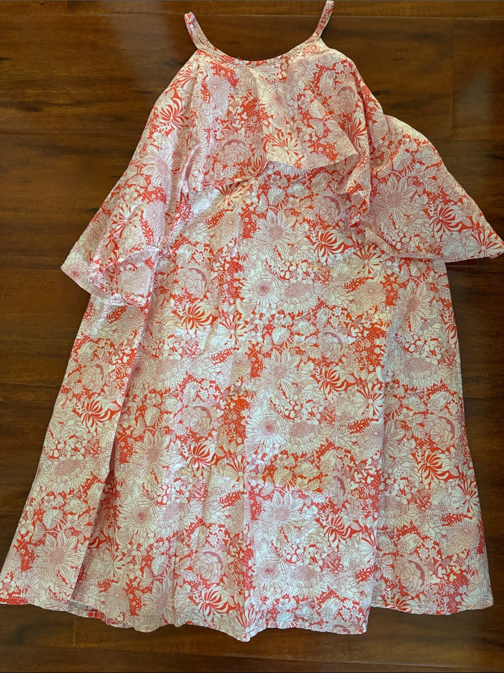 Janie and Jack Coral and White Floral sundress Dress